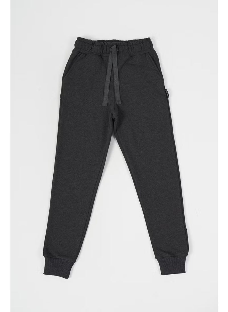 mmetalic Black-Navy-Anthracite Thick Cotton Elastic Waist and Leg Pocket 3-Pack Boys Tracksuit Bottoms - Image 4